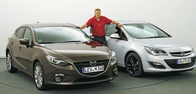 Mazda 3 и Opel Astra